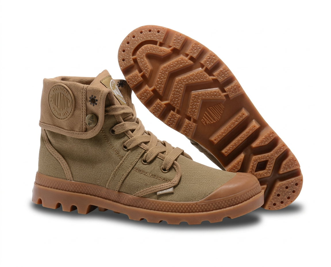 Sand Palladium Pampa Baggy boot and gum outsole on white